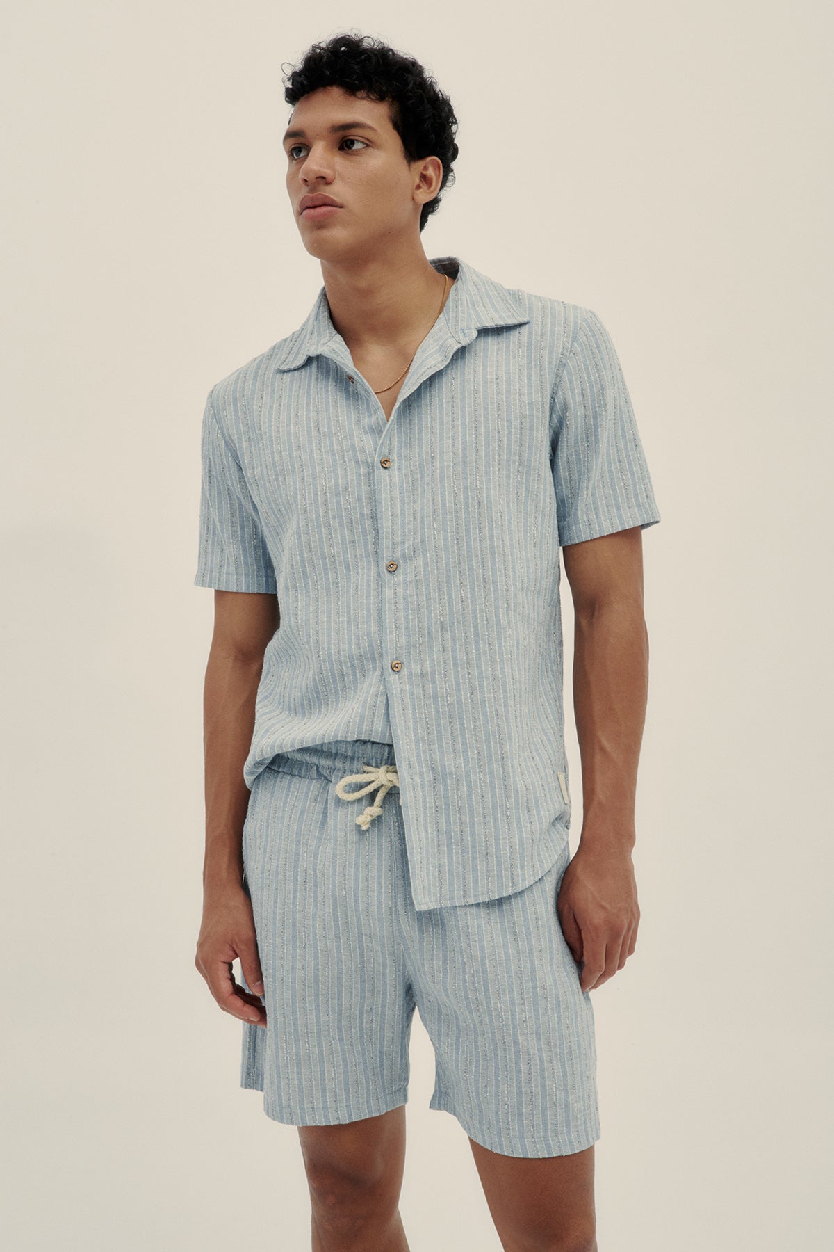 Camisa Manga Corta Tonal Azul - Polonio Uruguay