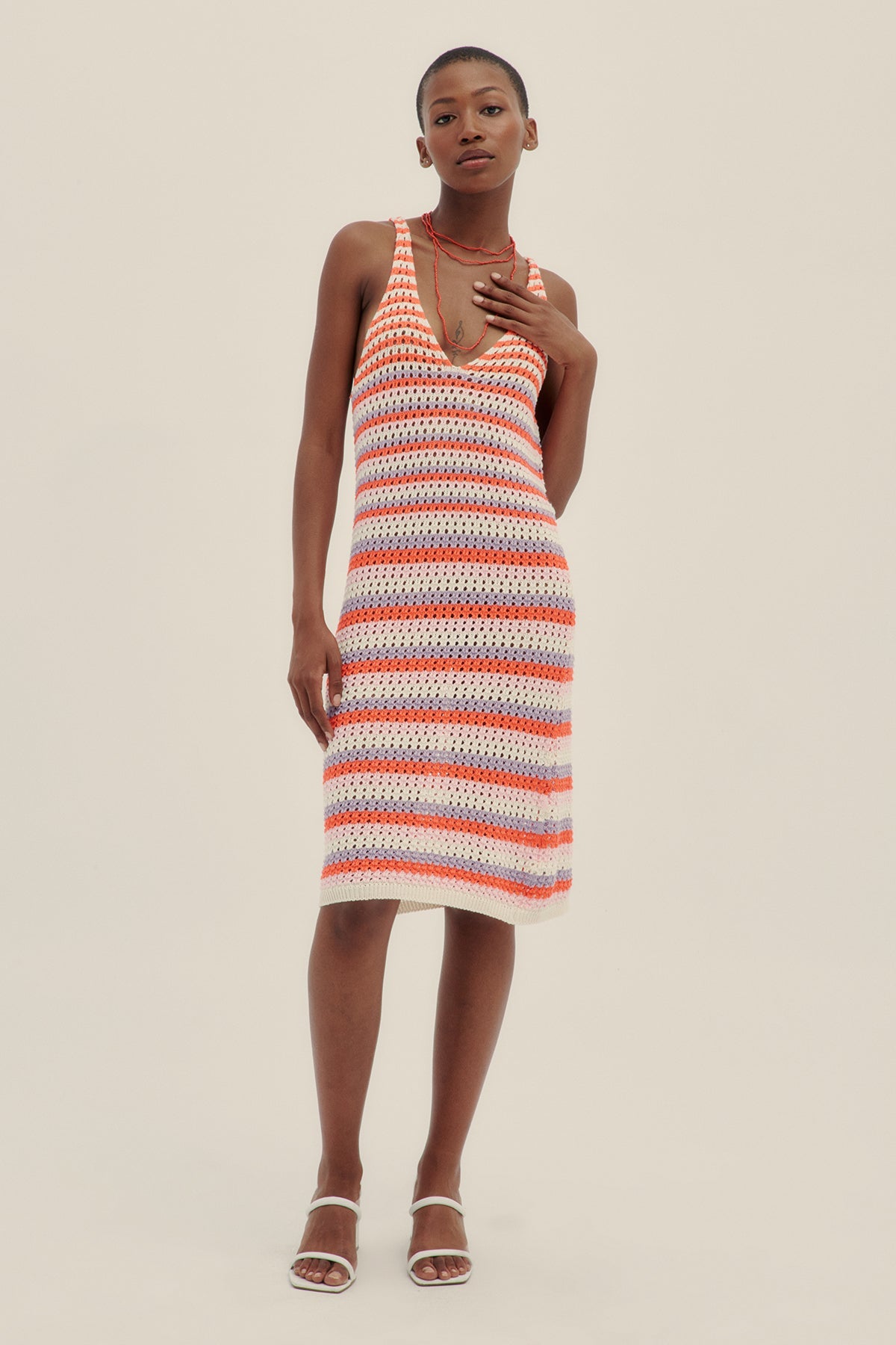 Bubblegum Striped Knit Dress - Polonio