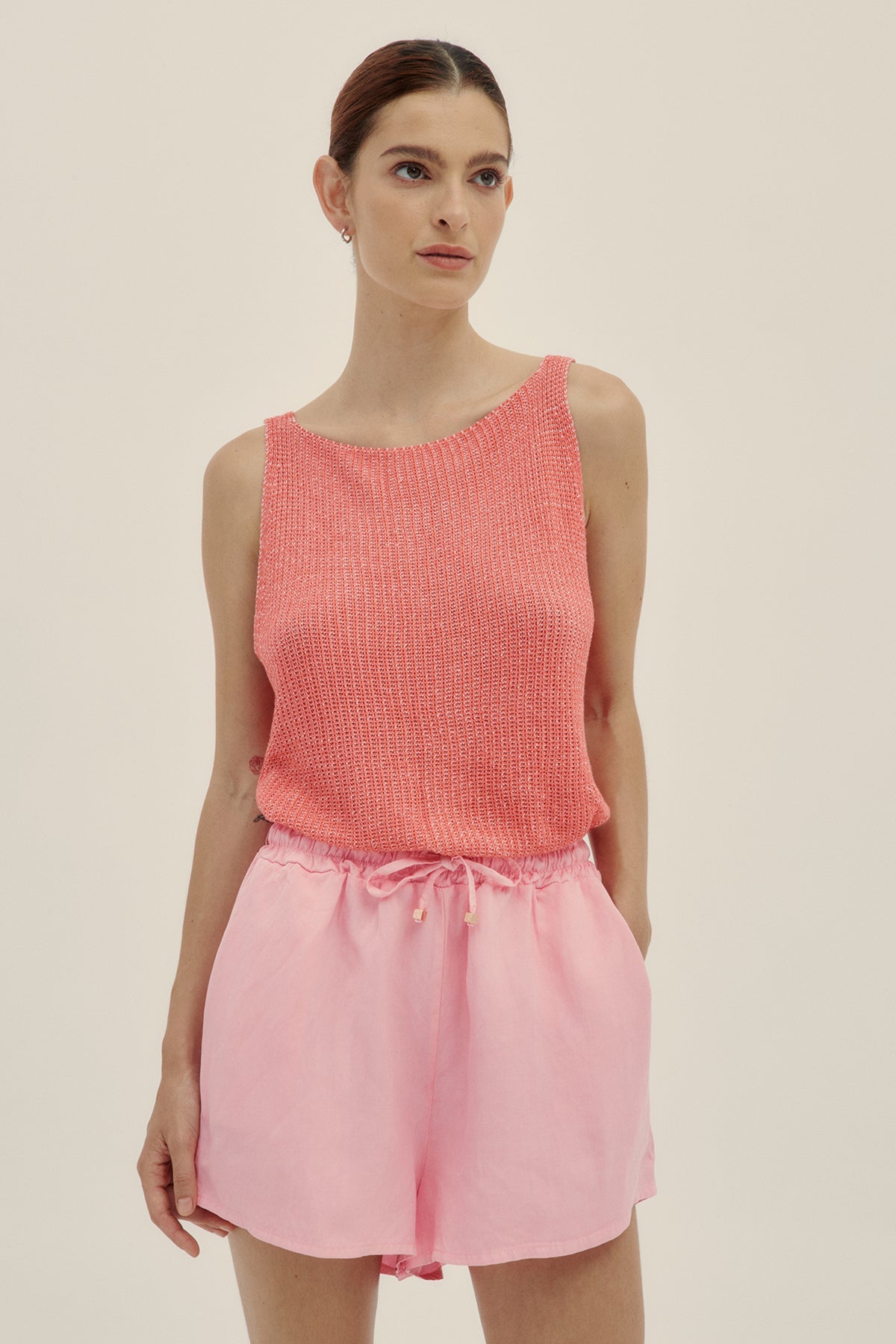 Coral Eli Knit Top - Polonio