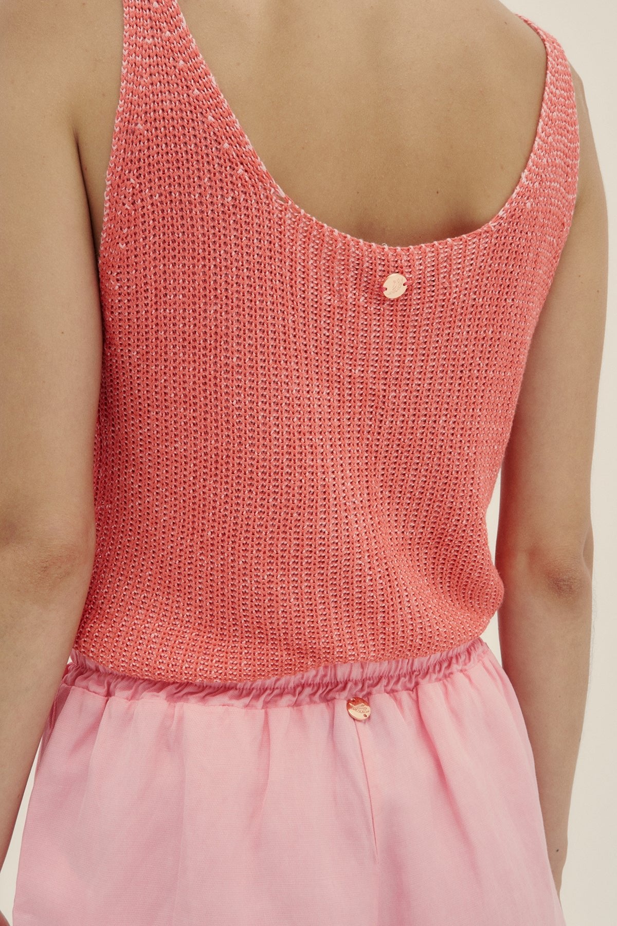 Coral Eli Knit Top - Polonio