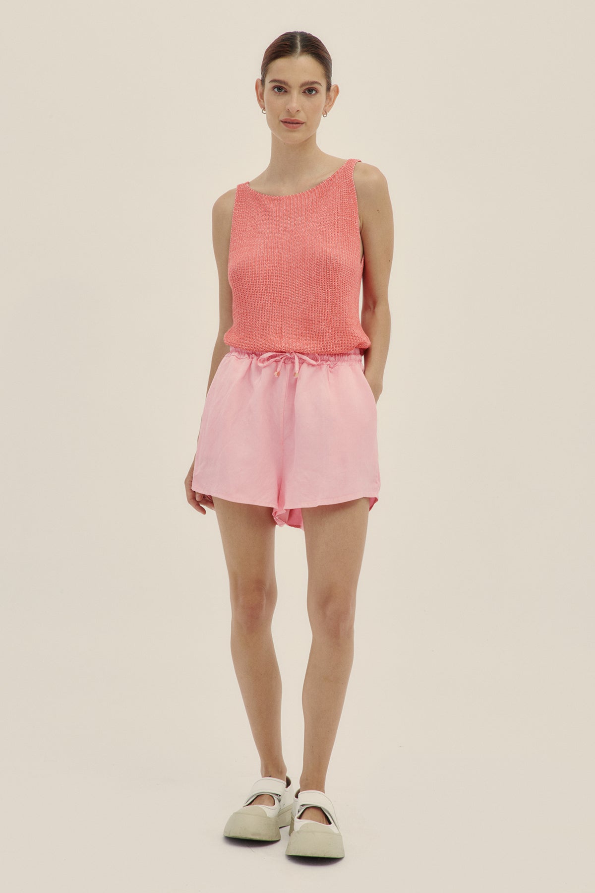 Coral Eli Knit Top - Polonio