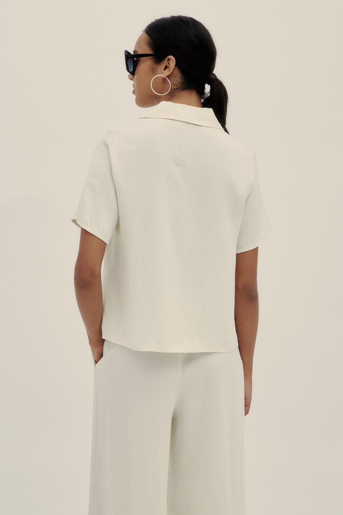 Cream Nat Pants - Polonio