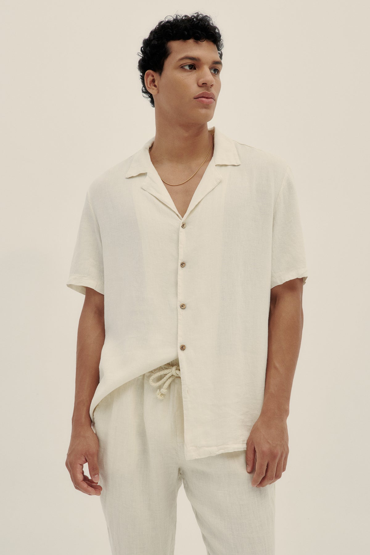 Cream Premium Linen Men Pants - Polonio