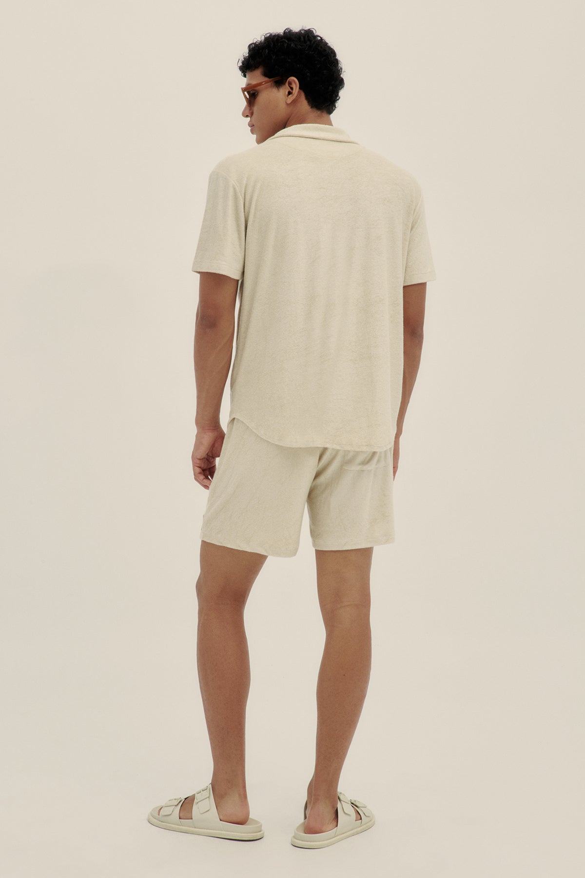 Cream Towel Camp-Collar Shirt - Polonio
