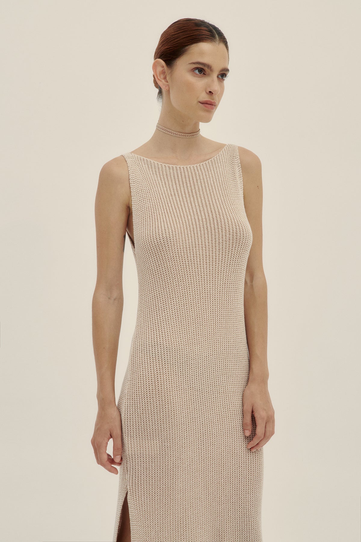 Latte Eli Knit Dress - Polonio