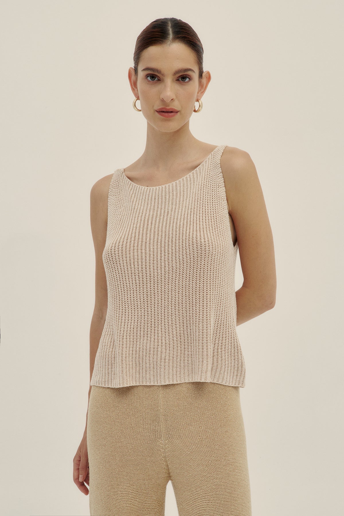 Latte Eli Knit Top - Polonio