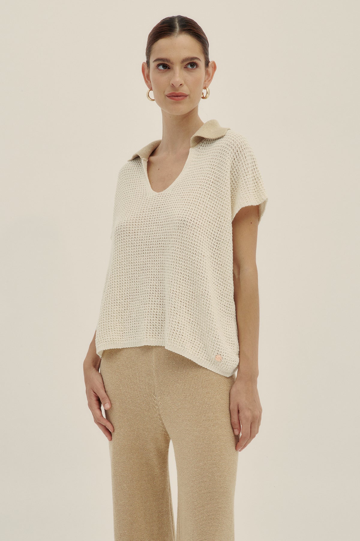 Latte Lu Knit Top - Polonio