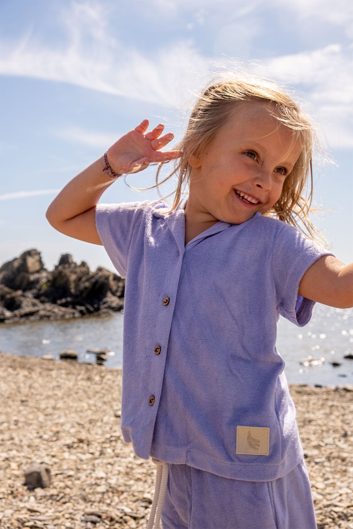 Lavender Towel Kids Shirt - Polonio