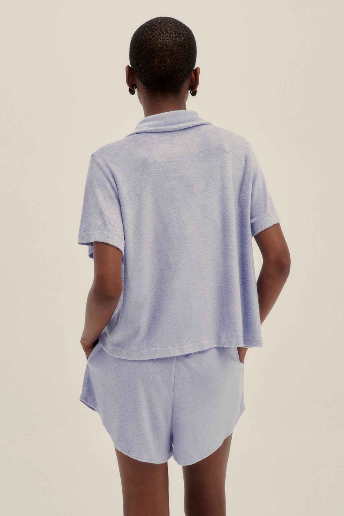 Lavender Towel Short Sleeve Shirt - Polonio