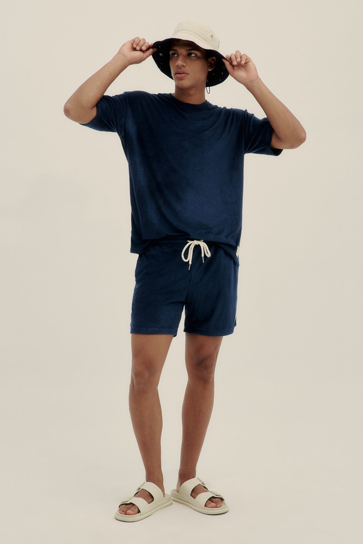 Navy Towel Shorts - Polonio
