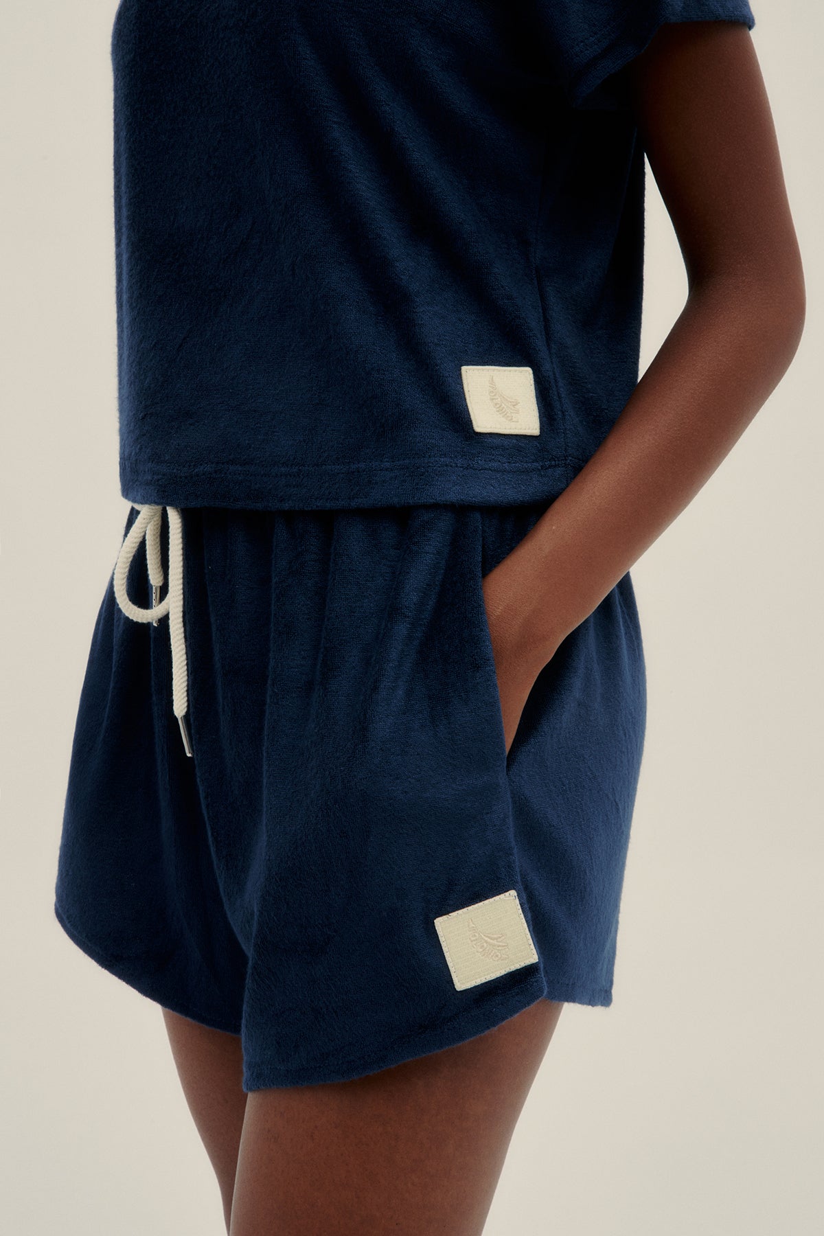 Navy Towel Vale Shorts - Polonio