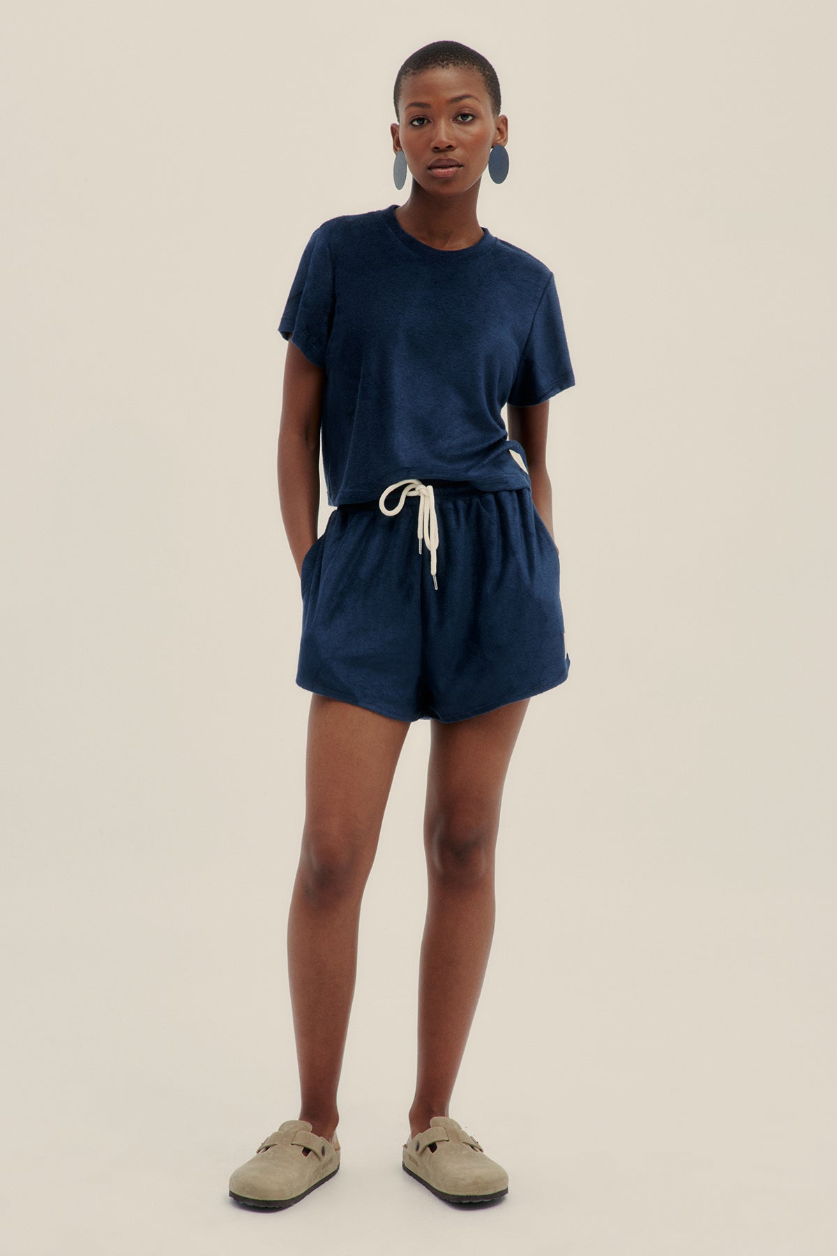 Navy Towel Vale Shorts - Polonio