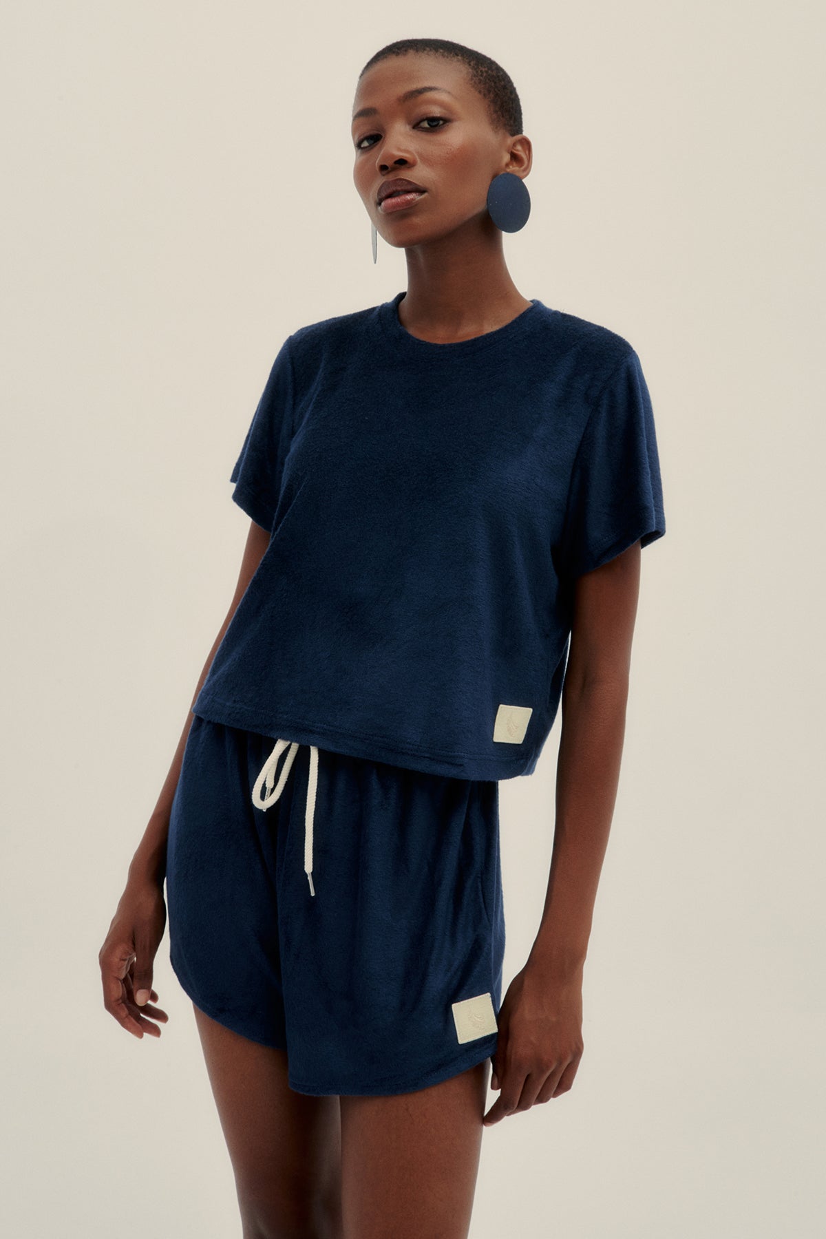 Navy Towel Vale Shorts - Polonio