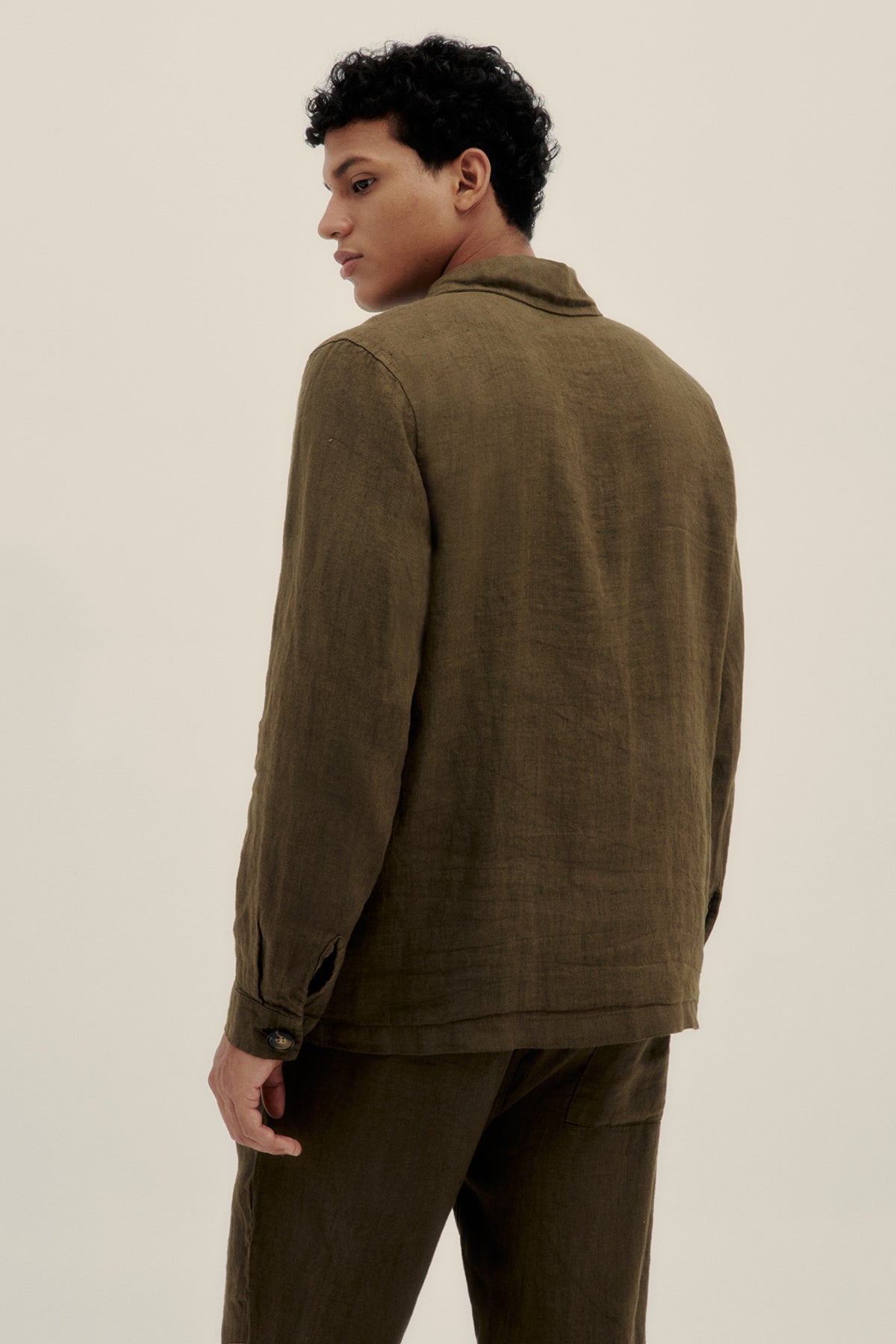 Oil Green Premium Linen Jacket - Polonio