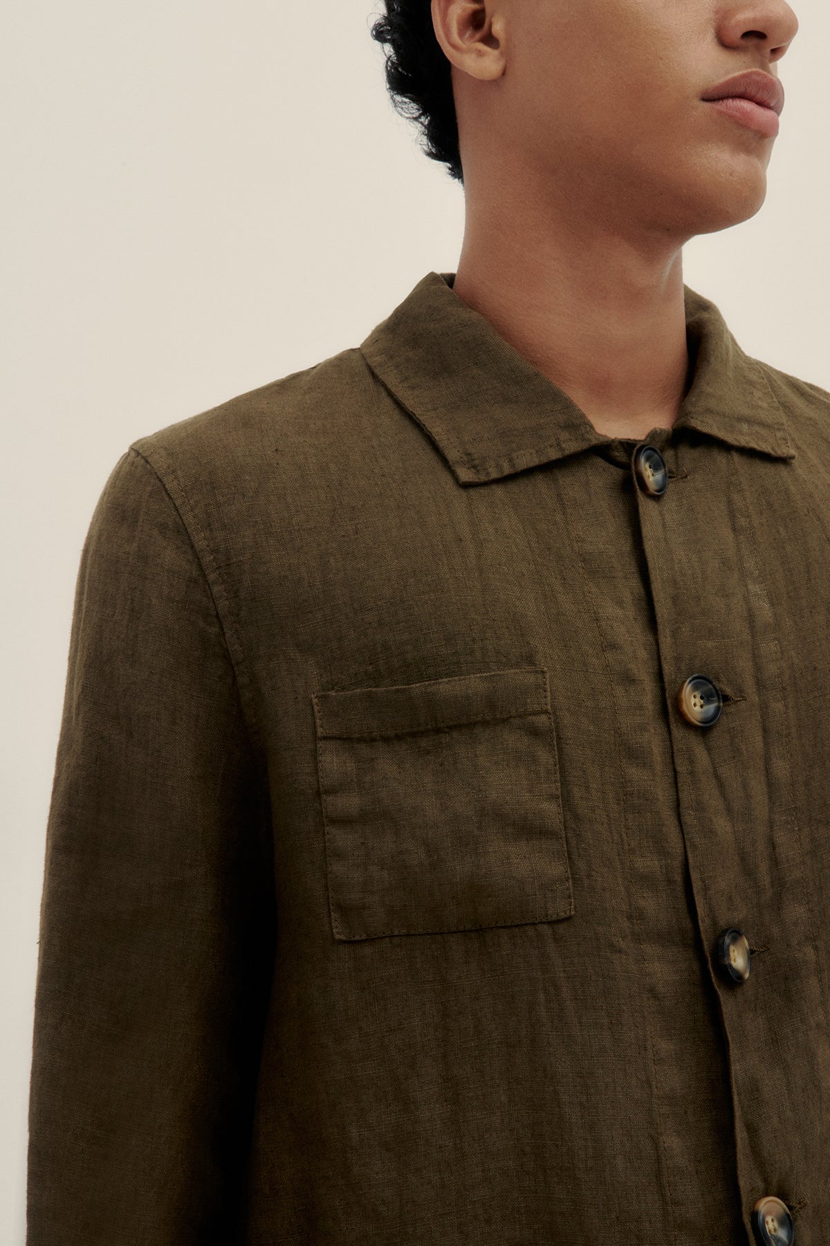 Oil Green Premium Linen Jacket - Polonio