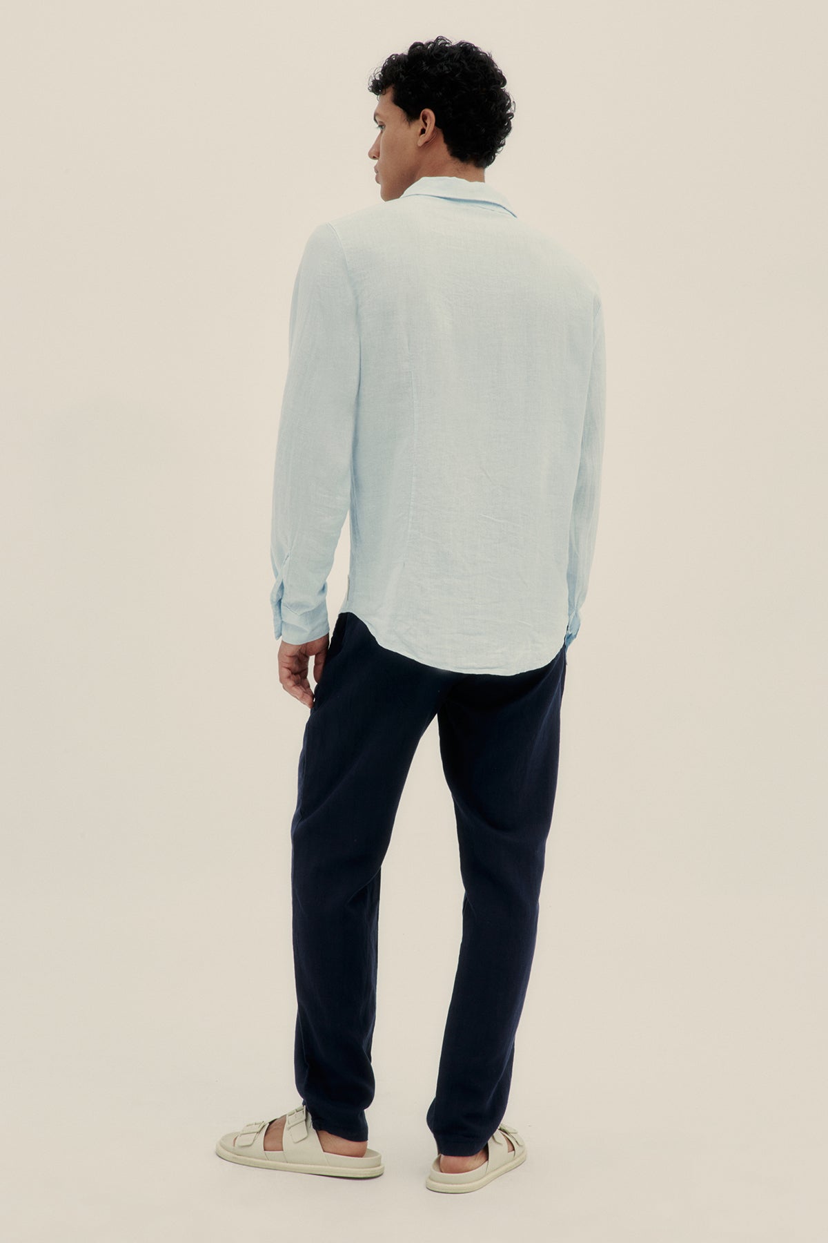 Sky Long Sleeve Linen Shirt - Polonio