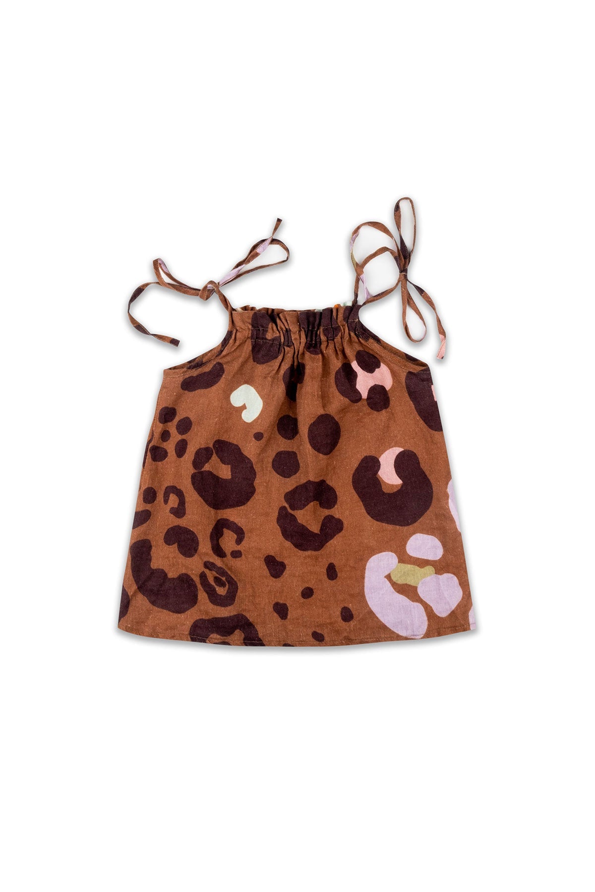 Spotted Caramel Bebé Amelie Dress Lino