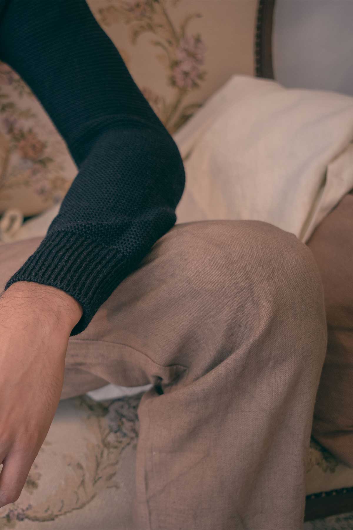 Taupe Pantalón de Lino Premium