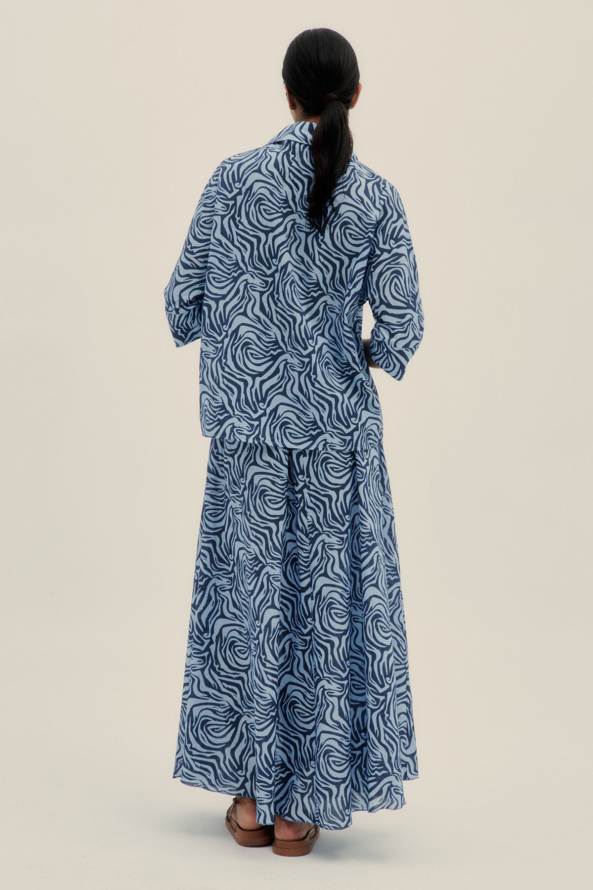 Zebra Striped Maxi Skirt - Polonio