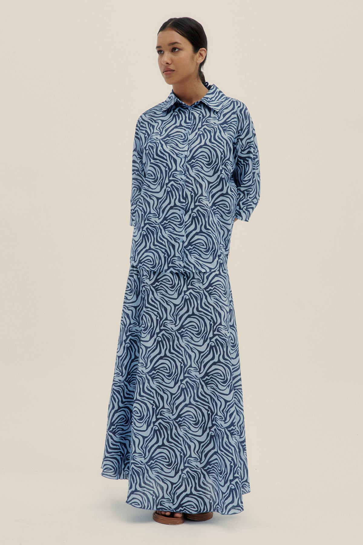 Zebra Striped Maxi Skirt - Polonio