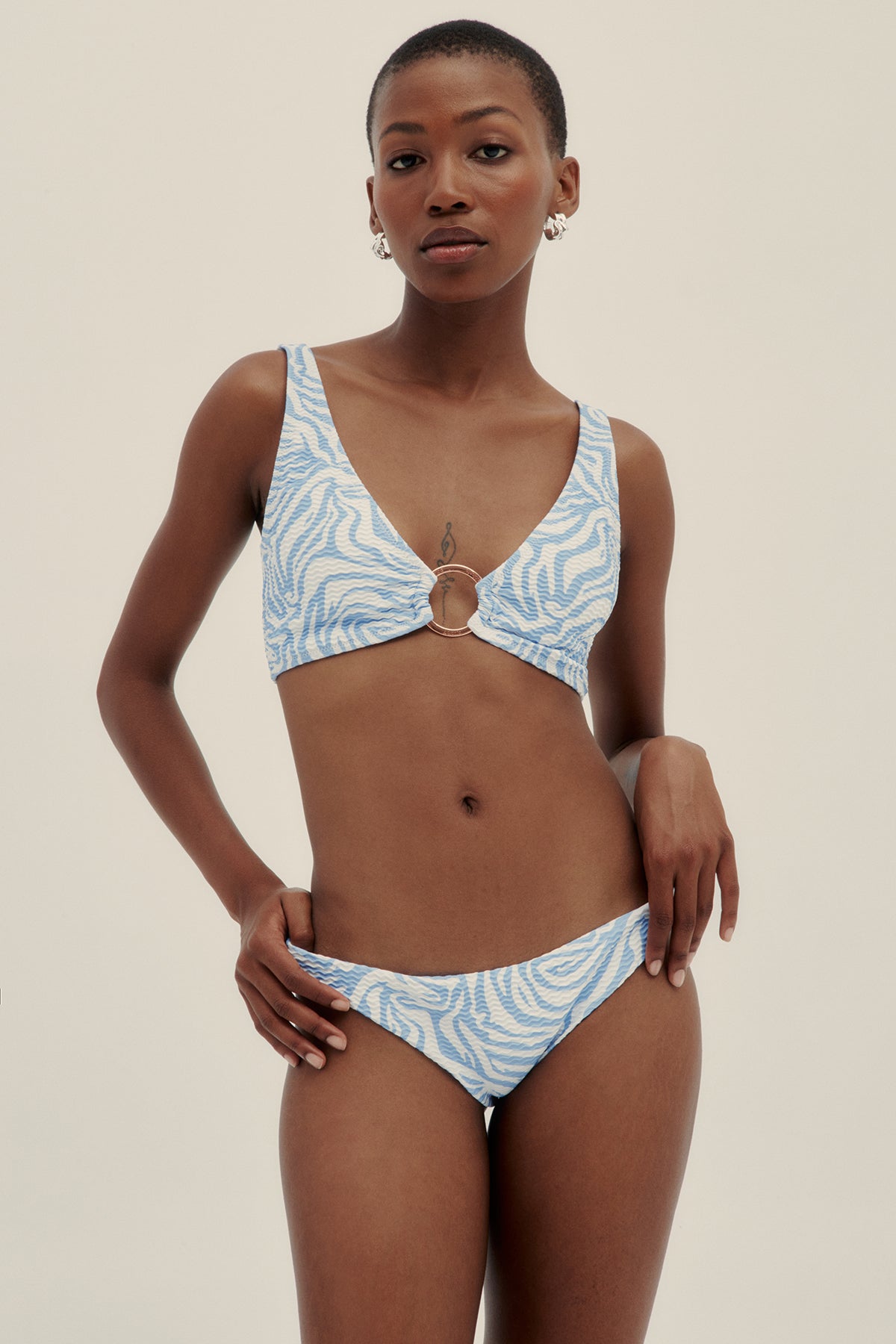 Zebra Striped Mica Bikini Bottom - Polonio