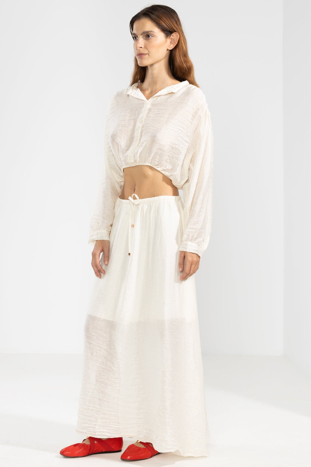 Camisa Abby Crema Tops y Camisas Polonio UY