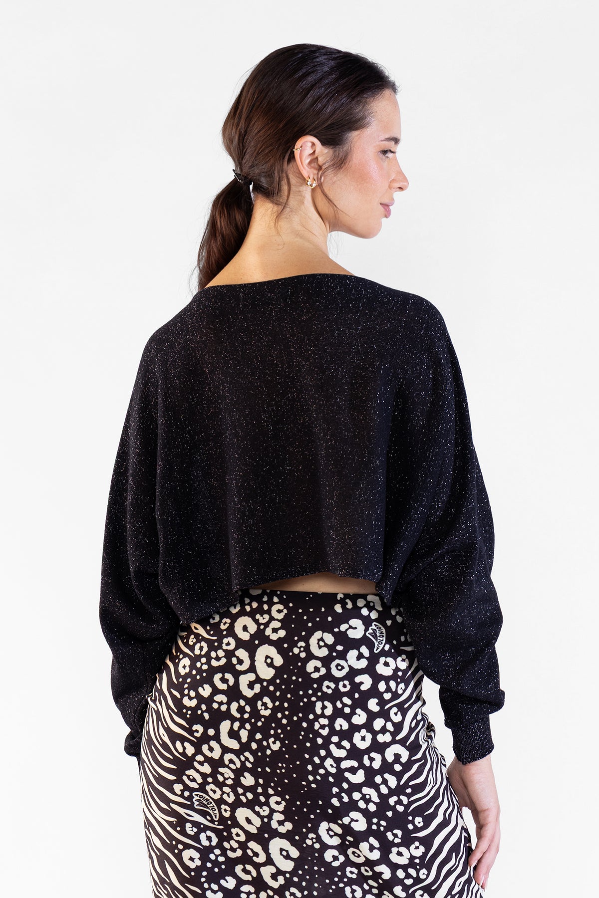 Ame Lurex Sweater Black Sweaters Polonio UY