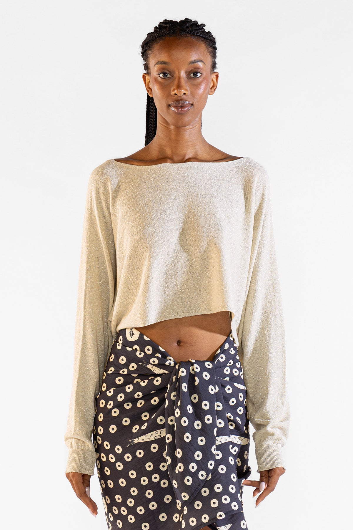 Ame Lurex Sweater Silver Sweaters Polonio UY