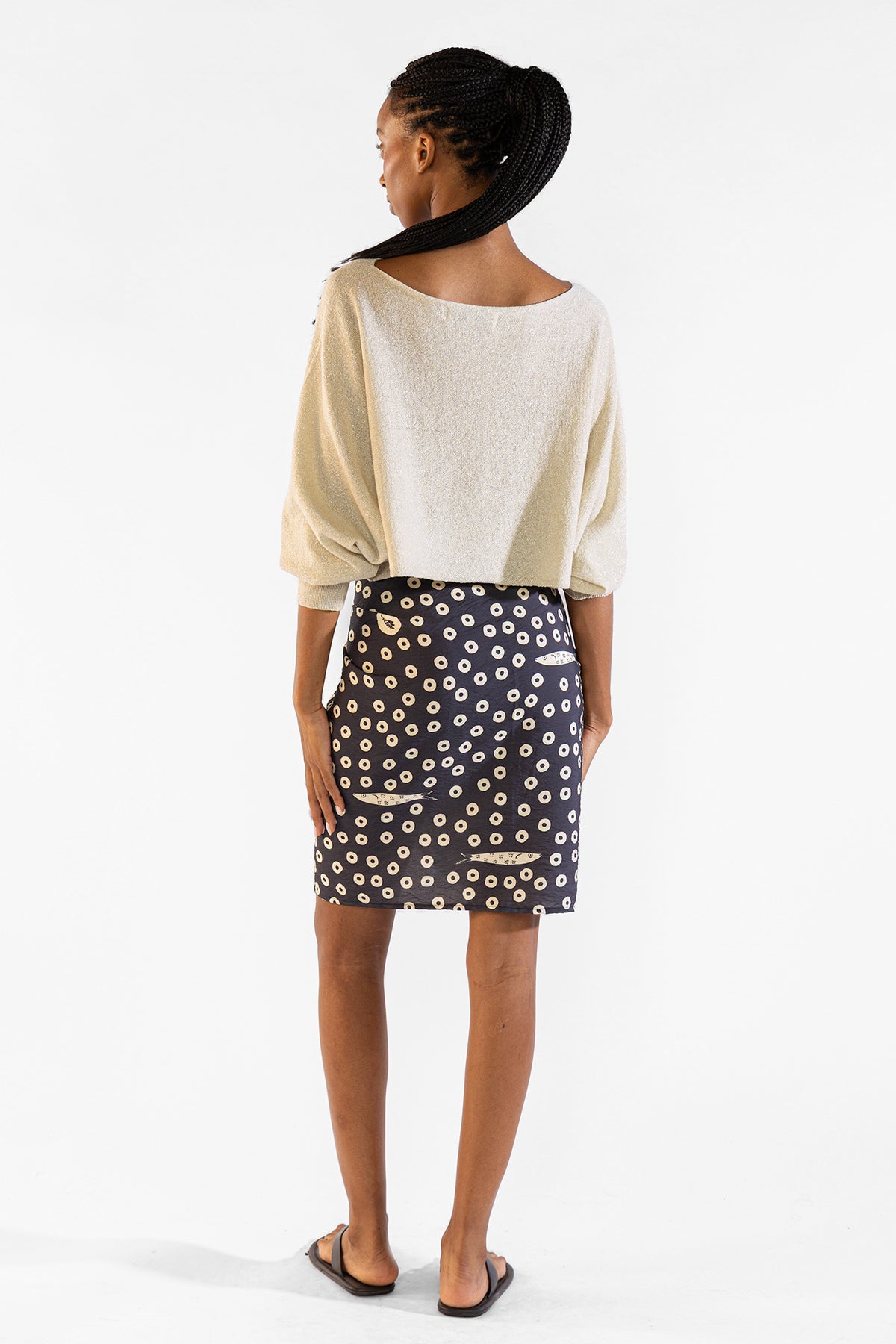 Ame Lurex Sweater Silver Sweaters Polonio UY