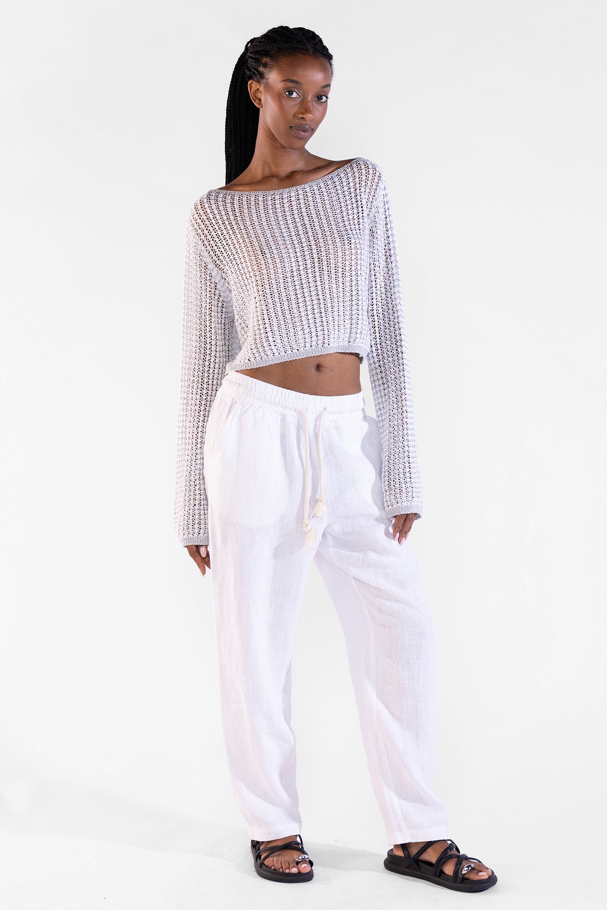 Crop Sweater Silver Sweaters Polonio UY
