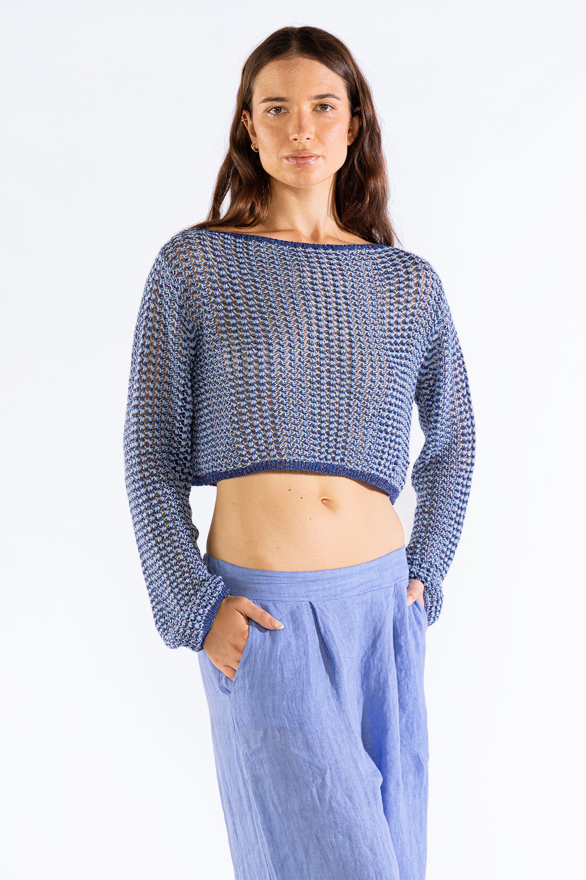 Crop Sweater Blueberry Sweater Polonio UY
