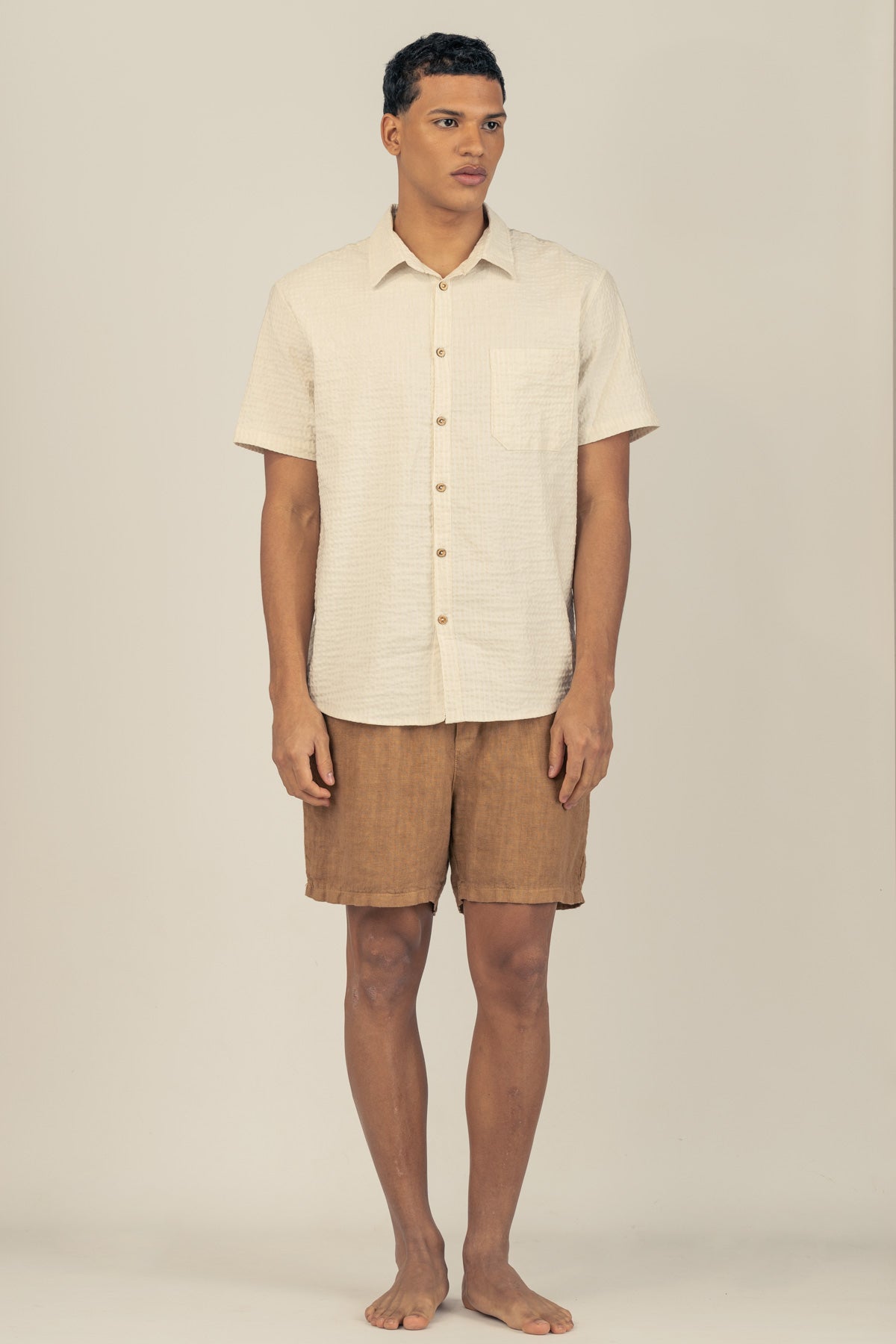 Short De Lino Premium Tabaco