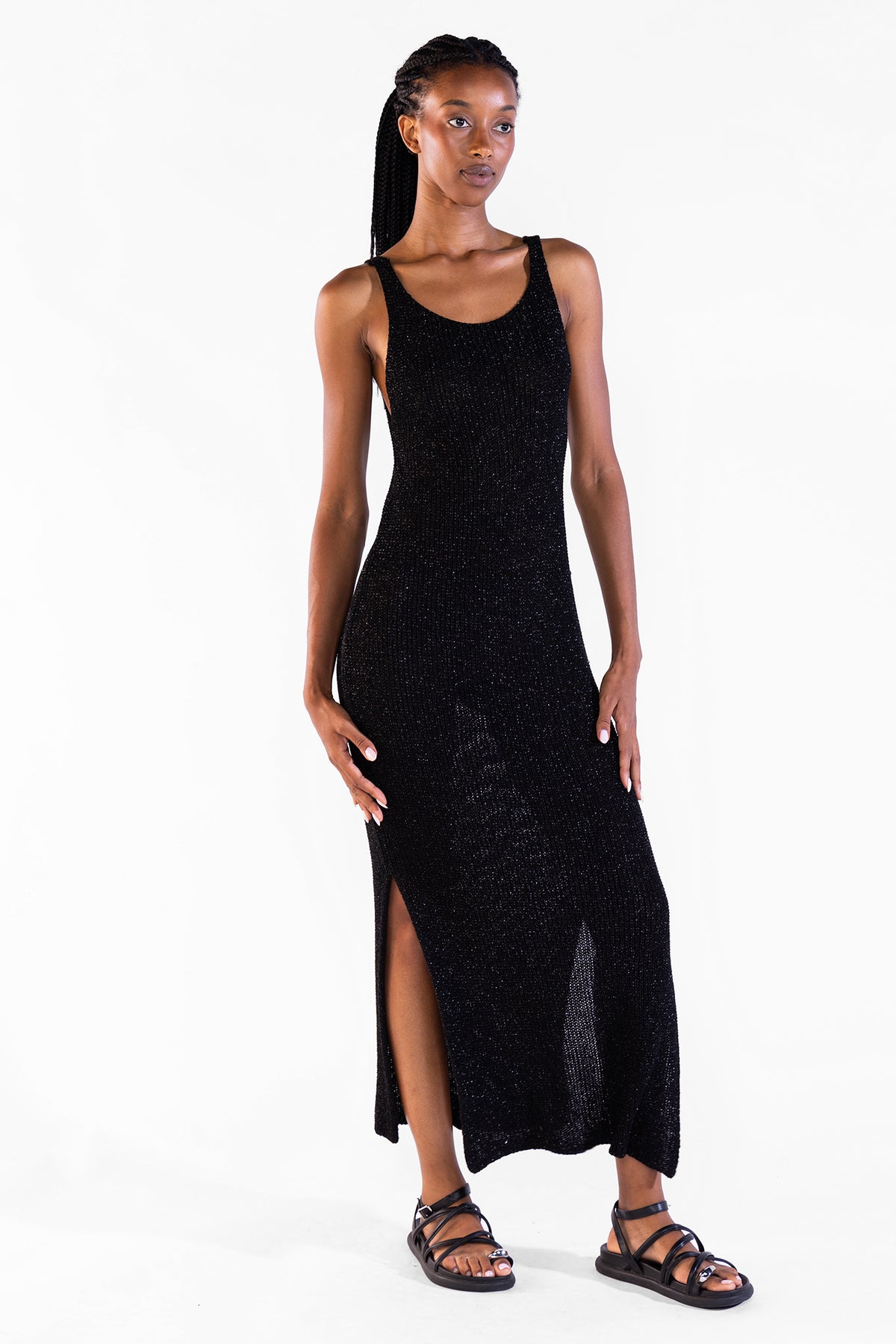 Vestido Eli Tejido Lurex Black Vestidos y Monos Polonio UY