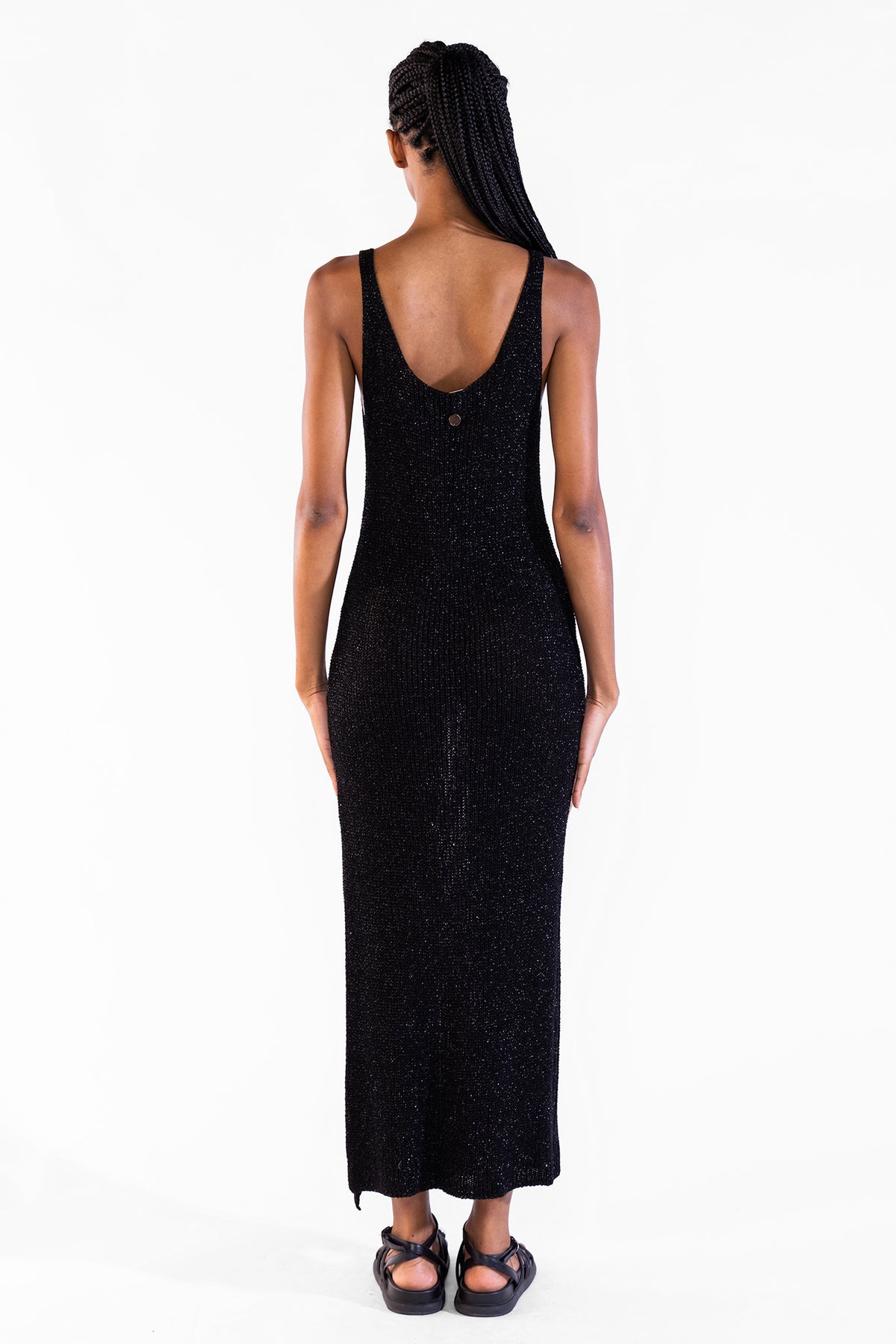 Vestido Eli Tejido Lurex Black Vestidos y Monos Polonio UY