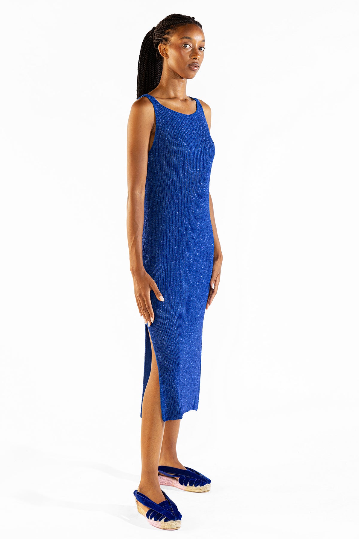 Vestido Eli Tejido Lurex Blue Vestidos y Monos Polonio UY
