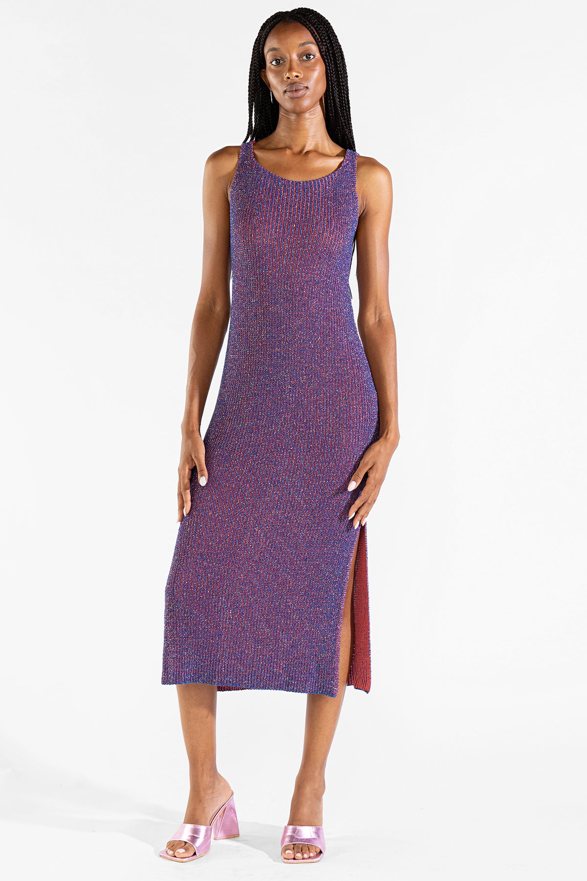Vestido Eli Tejido Lurex Blueberry Vestidos y Monos Polonio UY