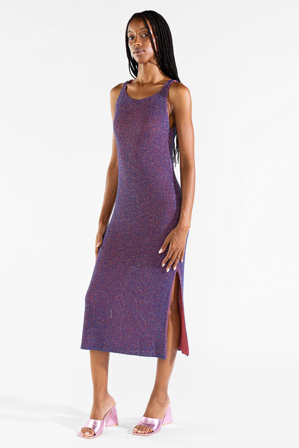 Vestido Eli Tejido Lurex Blueberry Vestidos y Monos Polonio UY
