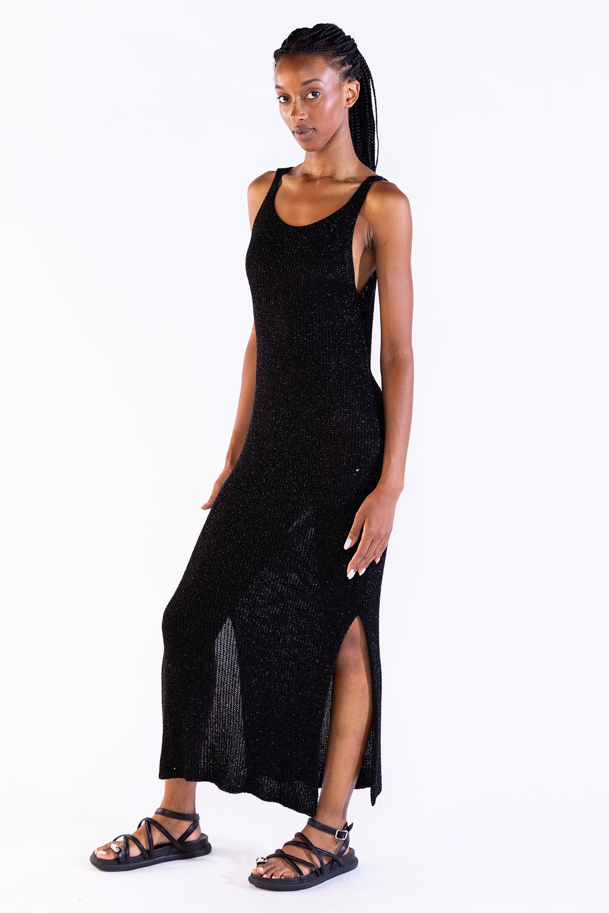 Vestido Eli Tejido Lurex Black