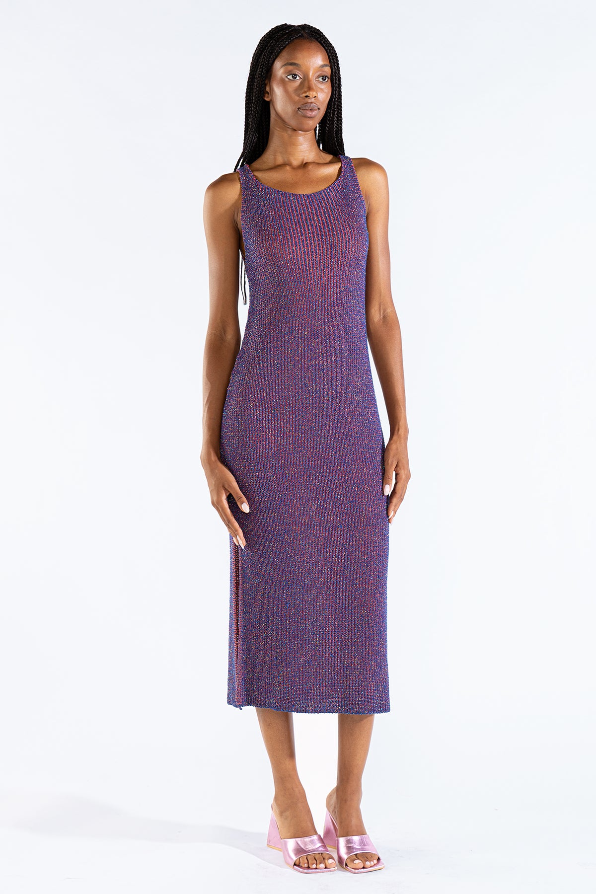 Vestido Eli Tejido Lurex Blueberry