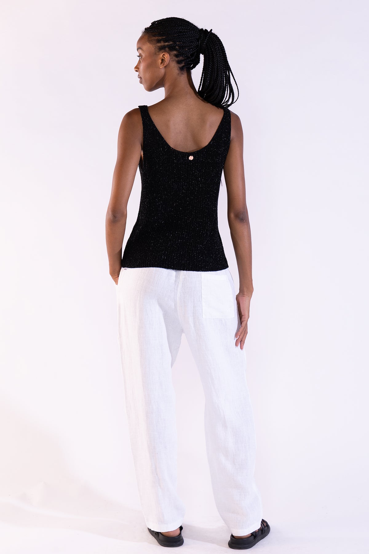 Eli Top Tejido Lurex Black