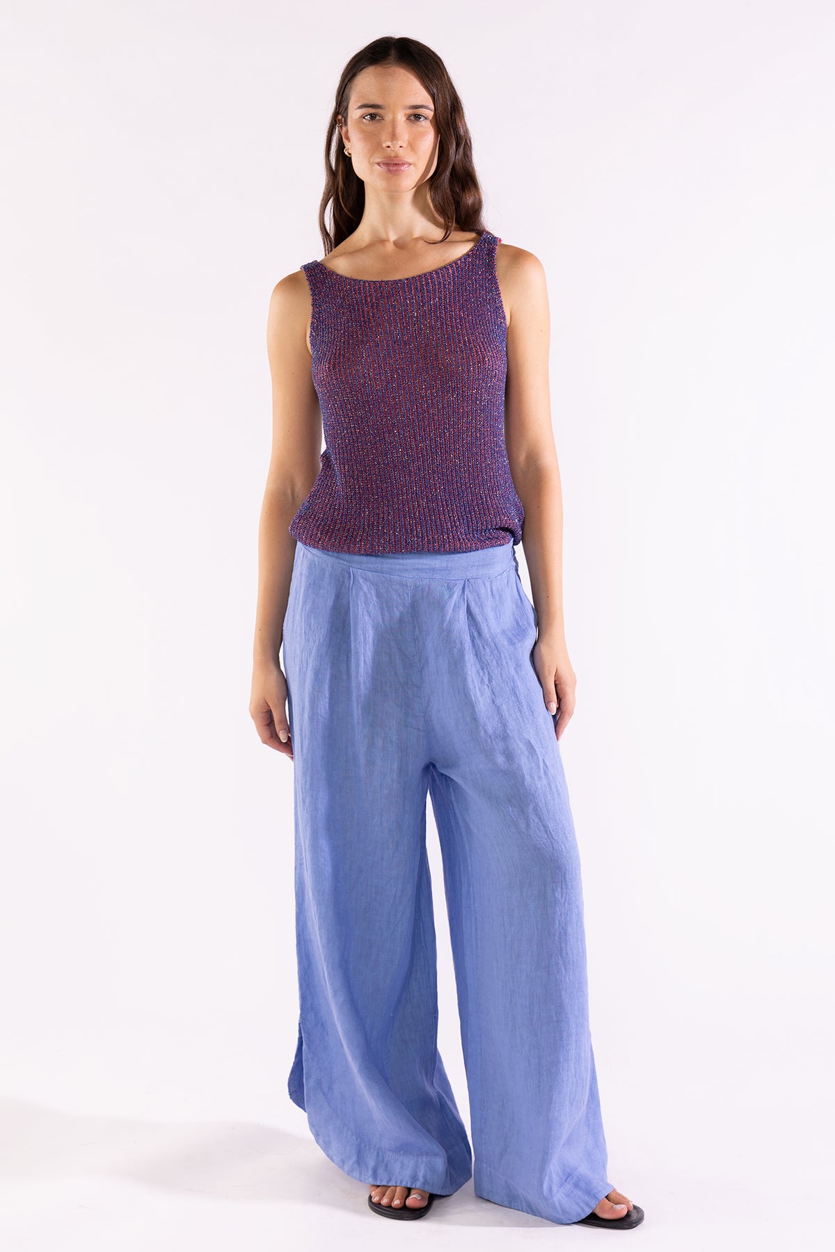 Eli Top Tejido Lurex Blueberry