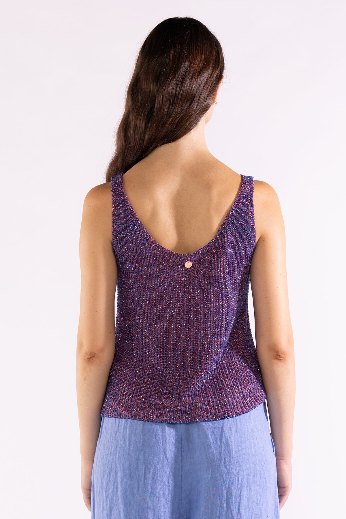 Eli Top Tejido Lurex Blueberry