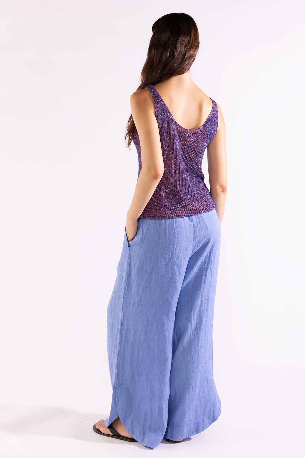 Eli Top Tejido Lurex Blueberry