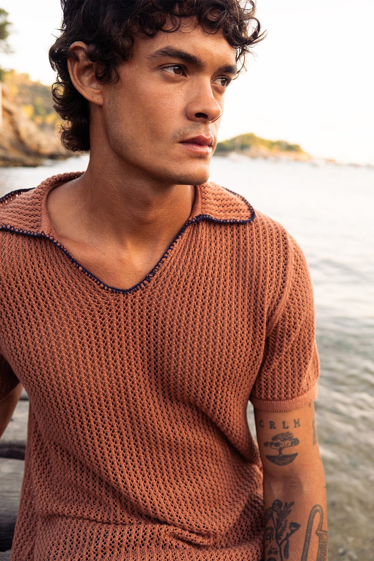 Embroidered Polo Shirt Tabacco