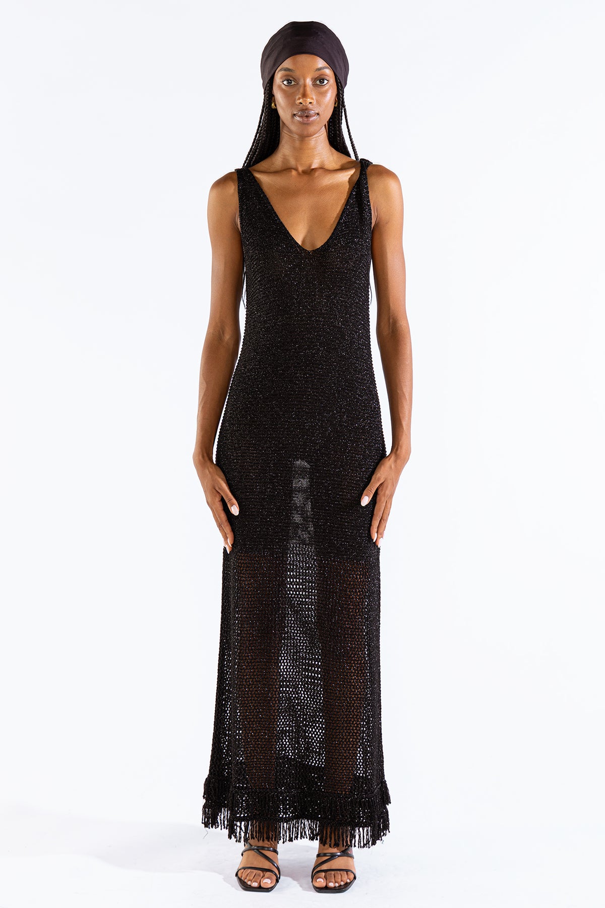 Vestido Fringes Black