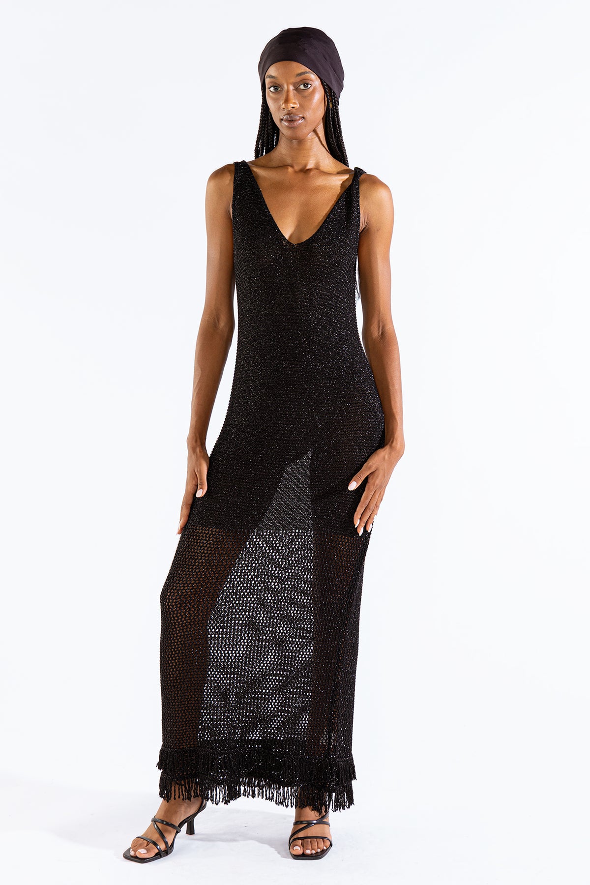 Vestido Fringes Black