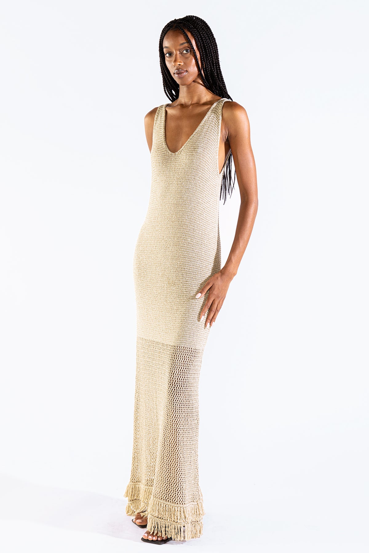 Vestido Fringes Gold