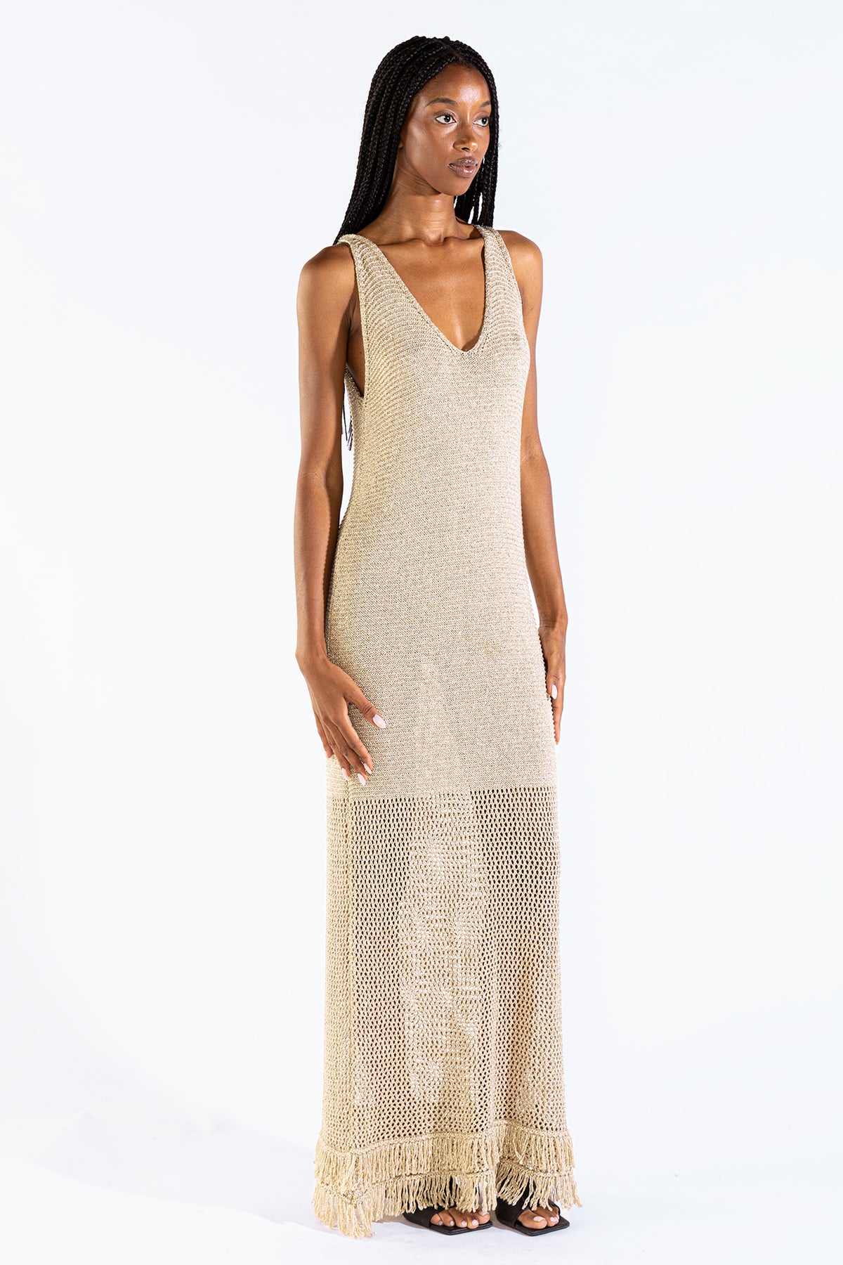 Vestido Fringes Gold