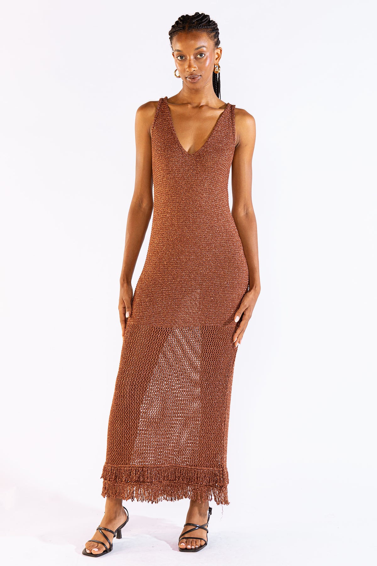 Vestido Fringes Choco Vestidos y Monos Polonio UY
