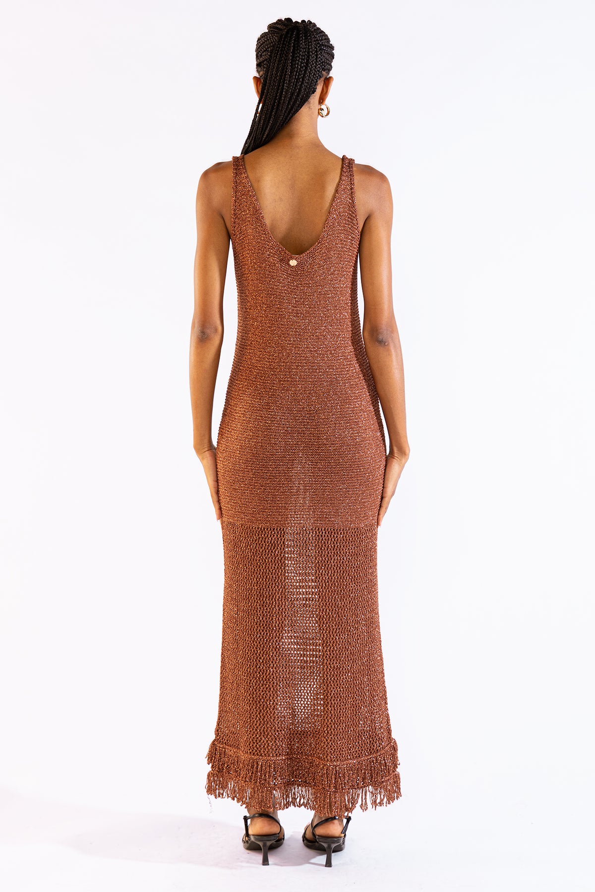 Vestido Fringes Choco Vestidos y Monos Polonio UY